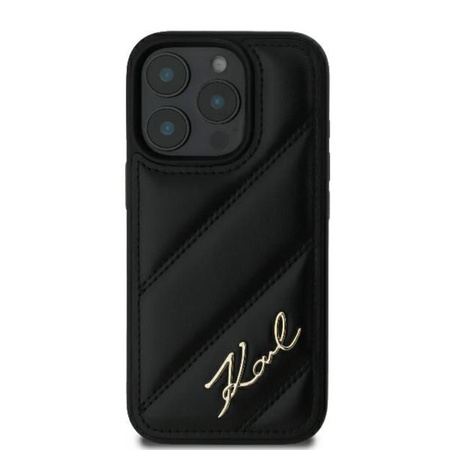 Karl Lagerfeld Quilted Signature - Etui iPhone 16 Pro (czarny) (KLHCP16LPQDSMGK)