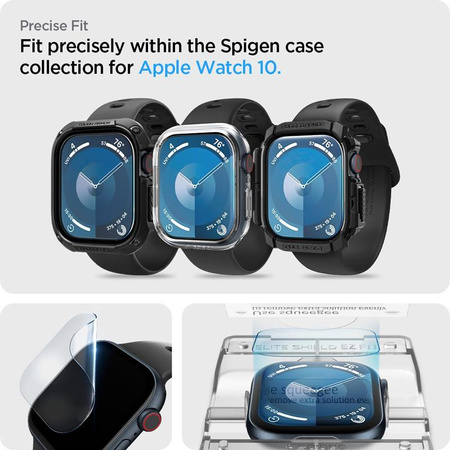 Spigen Elite Shield EZ Fit 2-Pack - Szkło hybrydowe do Apple Watch 10 46 mm (Przezroczysty) (AFL08579)