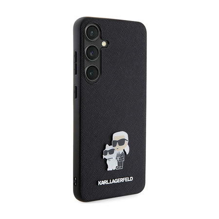 Karl Lagerfeld Saffiano Karl & Choupette Metal Pin - Etui Samsung Galaxy S24 (czarny) (KLHCS24SPSAKCMPK)