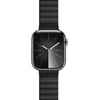 Crong Eclipse - Skórzany pasek magnetyczny Apple Watch 44/45/46/49 mm (czarny) (CRG-44ECL-BLK)