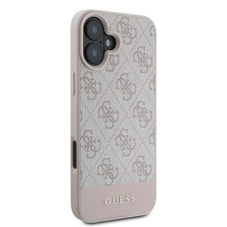 Guess 4G Bottom Stripe - Etui iPhone 16 Plus (różowy) (GUHCP16MG4GLPI)