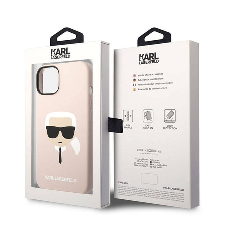 Karl Lagerfeld Silicone Ikonik Karl`s Head MagSafe - Etui iPhone 14 Plus (różowy) (KLHMP14MSLKHLP)