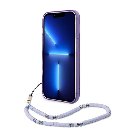 Guess Translucent Pearl Strap - Etui iPhone 14 Pro Max (fioletowy) (GUHCP14XHGCOHU)