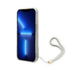 Guess Flower Cord - Etui ze smyczką iPhone 14 Plus (fioletowy) (GUOHCP14MHFLSU)