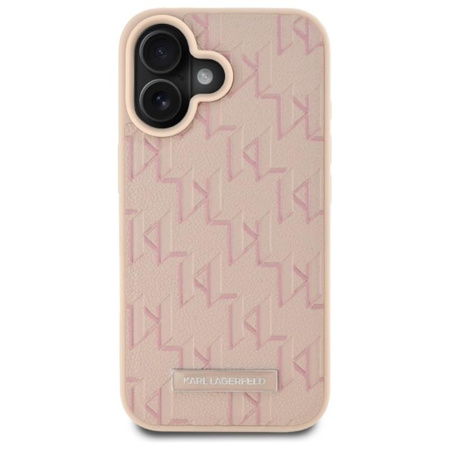 Karl Lagerfeld Hot Stamp MagSafe - Etui iPhone 16 (różowy) (KLHMP16SPKHPORPP)