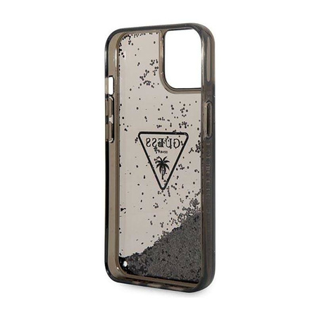 Guess Liquid Glitter Triangle Logo Case – Etui iPhone 14 Plus (czarny) (GUHCP14MLFCTPK)
