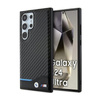 BMW Leather Carbon Blue Line - Etui Samsung Galaxy S24 Ultra (czarny) (BMHCS24L22NBCK)