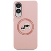 Karl Lagerfeld Silicone Double Heads And Circle MagSafe - Etui Samsung Galaxy S25 Edge (różowy) (KLHMS25ESKCHTCP)
