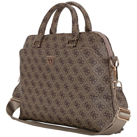 Guess 4G Zipper Pocket Triangle Logo - Torba na notebooka 15" (brązowy) (GUCB15P4DPTW)