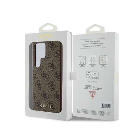 Guess 4G Metal Gold Logo - Etui Samsung Galaxy S24 Ultra (brązowy) (GUHCS24LG4GFBR)