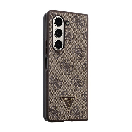 Guess Leather 4G Triangle Strass - Etui Samsung Z Fold 5 (brązowy) (GUHCZFD5P4TDPW)