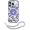 Guess Palm Trees Triangle Pearl Strap MagSafe - Etui do iPhone 16 Pro Max (fioletowy) (GUHMP16XHPCTPLSU)