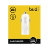 Budi - Ładowarka samochodowa USB (Biały) (BD062)