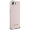 Guess Silicone Script Metal Logo MagSafe - Etui do iPhone 16e (różowy) (GUHMPSE4SMBSLP)