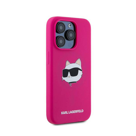 Karl Lagerfeld Silicone Choupette Head MagSafe - Etui iPhone 15 Pro Max (różowy) (KLHMP15XSCHPPLF)