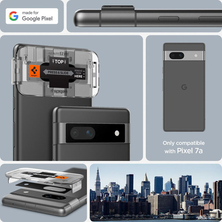 Spigen Optik.TR EZ Fit Camera Lens Protector 2-Pack - Szkło ochronne na obiektyw do Google Pixel 7A (2 szt) (Czarny) (AGL05970)