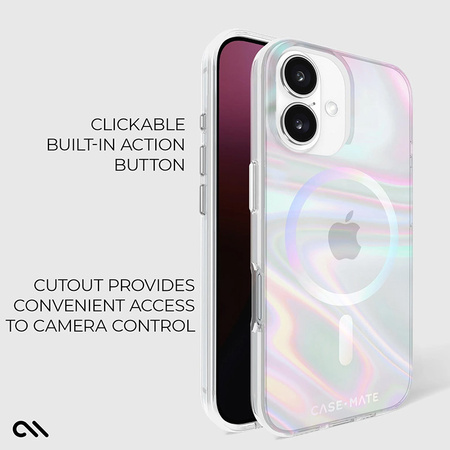 Case-Mate Soap Bubble MagSafe - Etui iPhone 16 (Iridescent) (CM054330)