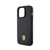 Ferrari Carbon Metal Logo MagSafe - Etui iPhone 15 Pro Max (czarny) (FEHMP15XPTEK)