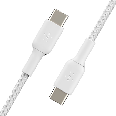 Belkin Kable w oplocie USB-C na USB-C 2.0, 1 m, biały, 2 sztuki (CAB004BT1MWH2PK)