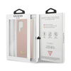 Guess Silicone Script Metal Logo - Etui Samsung Galaxy S23 Ultra (różowy) (GUHCS23LLSLMGPP)