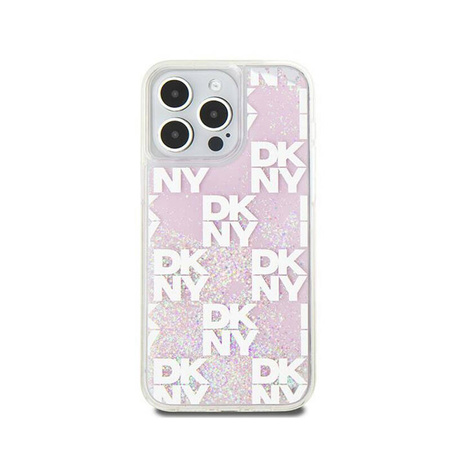 DKNY Liquid Glitter Multilogo - Etui iPhone 15 Pro Max (różowy) (DKHCP15XLCPEPP)