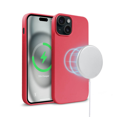 Crong Color Cover Magnetic - Etui iPhone 15 Plus MagSafe (różowy) (CRGCOLRMIP1567DPNK)