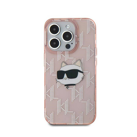 Karl Lagerfeld IML Choupette Head & Monogram - Etui iPhone 15 Pro (różowy) (KLHCP15LHKLPCHP)