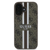 Guess 4G Printed Stripes MagSafe - Etui iPhone 16 Plus (brązowy) (GUHMP16MP4RPSW)