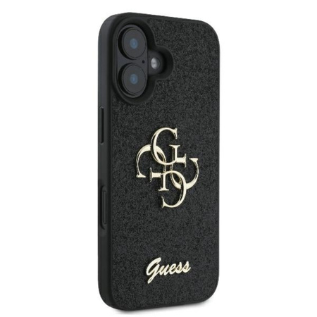 Guess Fixed Glitter Big 4G - Etui iPhone 16 Plus (czarny) (GUHCP16MHG4SGK)