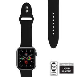 Crong Liquid - Pasek do Apple Watch 44/45/46/49 mm (czarny) (CRG-44LQB-BLK)