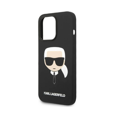 Karl Lagerfeld Silicone Ikonik Karl`s Head MagSafe - Etui iPhone 14 Pro (czarny) (KLHMP14LSLKHBK)