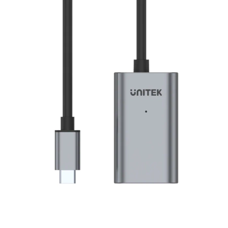 Unitek wzmacniacz sygnału USB-C na USB(A) 5M - czarny-srebrny (U304A)