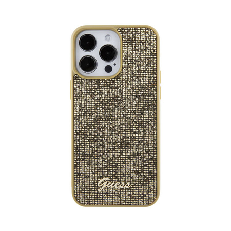 Guess Disco Metal Script - Etui iPhone 15 Pro Max (złoty) (GUHCP15XPMSDGSD)