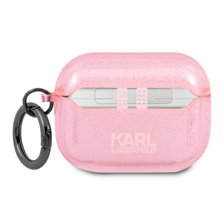 Karl Lagerfeld Karl Head Glitter - Etui Airpods Pro (różowy) (KLAPUKHGP)