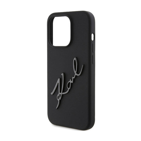 Karl Lagerfeld Silicone Karl Script - Etui iPhone 15 Pro (czarny) (KLHCP15LSKSBMCK)