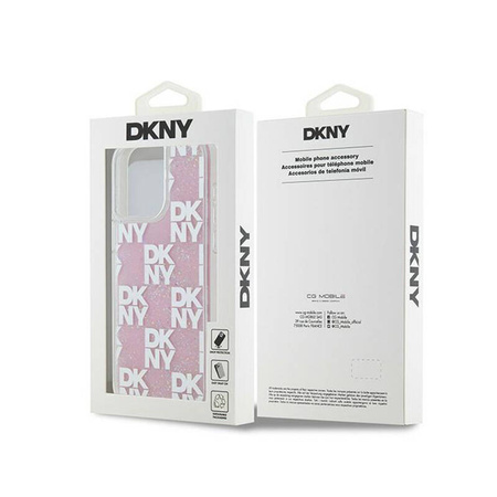 DKNY Liquid Glitter Multilogo - Etui iPhone 15 Pro Max (różowy) (DKHCP15XLCPEPP)