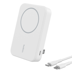 Belkin BoostCharge Pro Powerbank bezprzewodowy 10000 mah, 15w, Qi2, MagSafe, biały (BPD008BTWH)