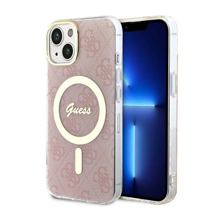 Guess 4G MagSafe - Etui iPhone 14 Plus (Różowy) (GUHMP14MH4STP)