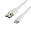 Belkin kabel pleciony USB-C/USB-A M/M 0.15m - biały (CAB002BT0MWH)
