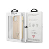 Guess Saffiano Triangle Logo Case – Etui iPhone 14 (beżowy) (GUHCP14SPSATLE)