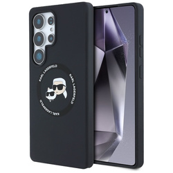 Karl Lagerfeld Silicone Double Heads And Circle MagSafe - Etui Samsung Galaxy S25 Ultra (czarny) (KLHMS25LSKCHTCK)