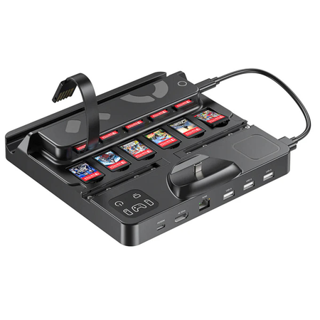 Unitek stacja ładująca Switch z przełącznikiem i czytnikiem kart do gier (G1005ABK01)
