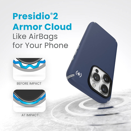 Speck Presidio2 Pro Magsafe - Etui iPhone 15 Pro (Coastal Blue / Dust Grey / White) (150564-3206)