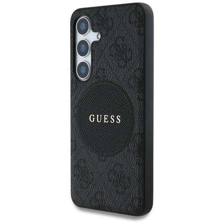 Guess 4G Round Patch Classic Logo MagSafe - Etui do Samsung Galaxy S25+ (czarny) (GUHMS25MP4PGRSGK)