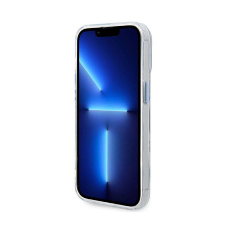 Guess Metal Outline Magsafe - Etui iPhone 14 Pro (przezroczysty / niebieski) (GUHMP14LHTRMB)