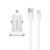 Borofone - ładowarka samochodowa USB z QC3.0 i kablem micro USB w zestawie, biały (BFO-BZ12A-M-W)