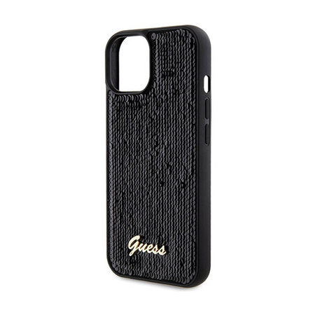 Guess Sequin Script Metal - Etui iPhone 14 (czarny) (GUHCP14SPSFDGSK)