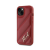 Karl Lagerfeld Diagonal Quilted Script - Etui iPhone 15 / 14 / 13 (czerwony) (KLHCP15SPQDSMGR)