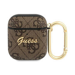 Guess 4G Script Metal Collection- Etui AirPods 1/2 gen (brązowy) (GUA24GSMW)