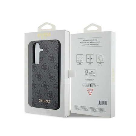 Guess 4G Metal Gold Logo - Etui Samsung Galaxy S24 (czarny) (GUHCS24SG4GFGR)